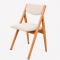 Розкладний стілець Натуральна вільха кремовий з м'якою спинкою